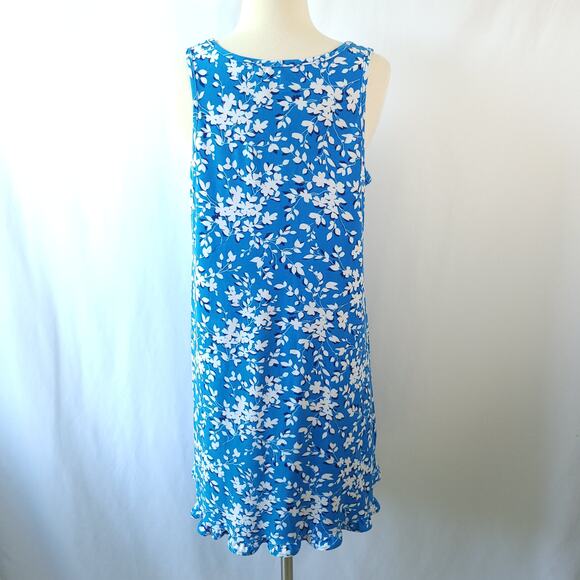 Draper James Ruffle Nightie Dress Blue Shadow Floral Size Small/Medium - Picture 6 of 9